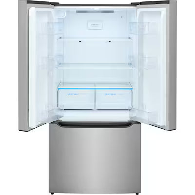 Frigidaire Counter-Depth 19.6-cu ft 32.8-in Wide French Door Refrigerator with Ice Maker with Water Dispenser ( Fingerprint-Resistant Stainless Steel Look Fingerprint-Resistant Stainless Steel Look ) ENERGY STAR Certified Model# FRFG2033AV