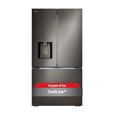 LG Counter-Depth 4 Types of Ice 25.5-cu ft 3 -Door 36-in Wide with Dual Ice Maker ( PrintProof Black Stainless Steel ) ENERGY STAR Certified Model# LRYXC2606D
