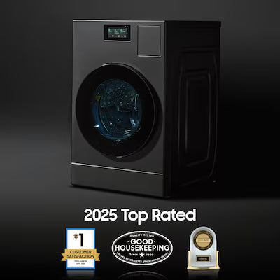 Samsung Bespoke Traditional Drying 5.3-cu ft Vented All-In-One Washer Dryer Combo with Steam Cycle ( Brushed Black ) Model# WD90F53AVB