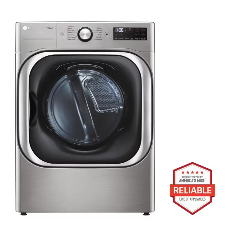 LG TurboSteam 9-cu ft Stackable Vented Electric Dryer with Steam Cycle ( Graphite Steel ) Model# DLEX8980V