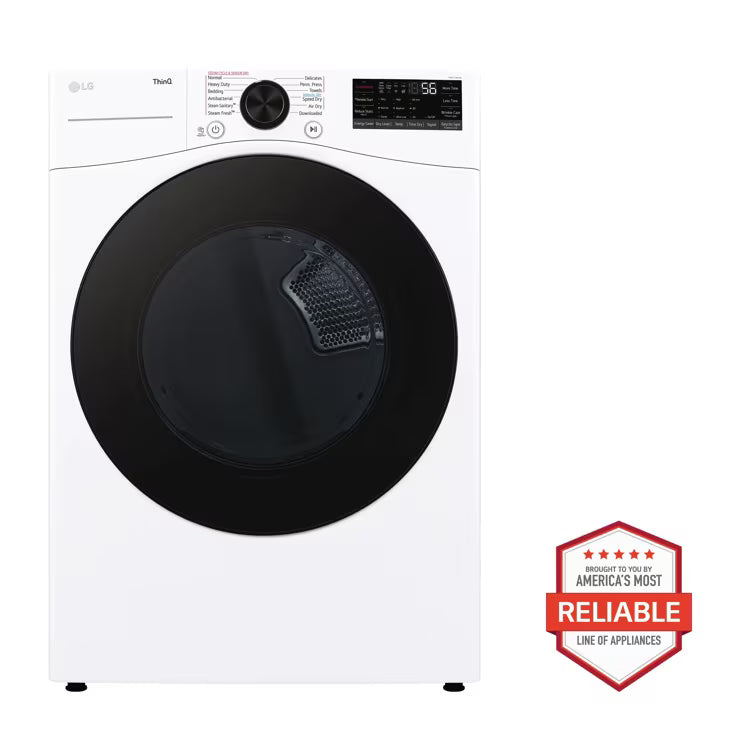 LG TrueSteam Smart Wi-Fi enabled 7.4-cu ft Stackable Vented Gas Dryer with Steam Cycle ( White ) Model# DLGX4081W