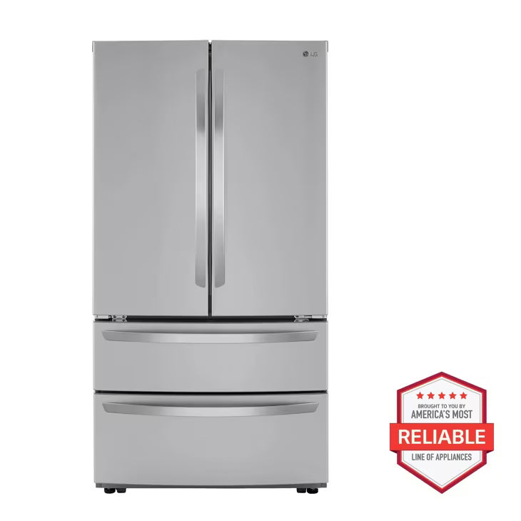 LG 28.6 cu. ft. Standard Depth Refrigerator Double Freeze Drawer with Internal Water Dispenser Model# LMWS29626S