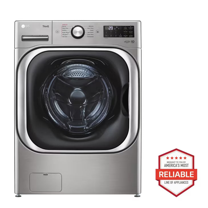 LG TurboWash High Efficiency Stackable Large ( 5.2-cu ft ) Front-Load Washer with Steam Cycle ( Graphite Steel ) Model# WM8980HVA