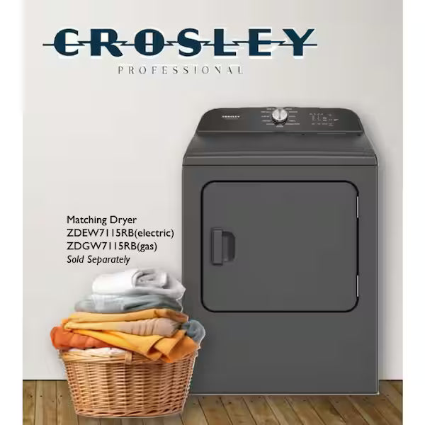 Crosley Professional 5.3 cu. ft. Top-Load Washer with Impeller – Volcano Black