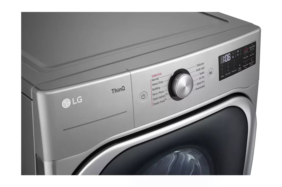 LG TurboSteam 9-cu ft Stackable Vented Electric Dryer with Steam Cycle ( Graphite Steel ) Model# DLEX8980V