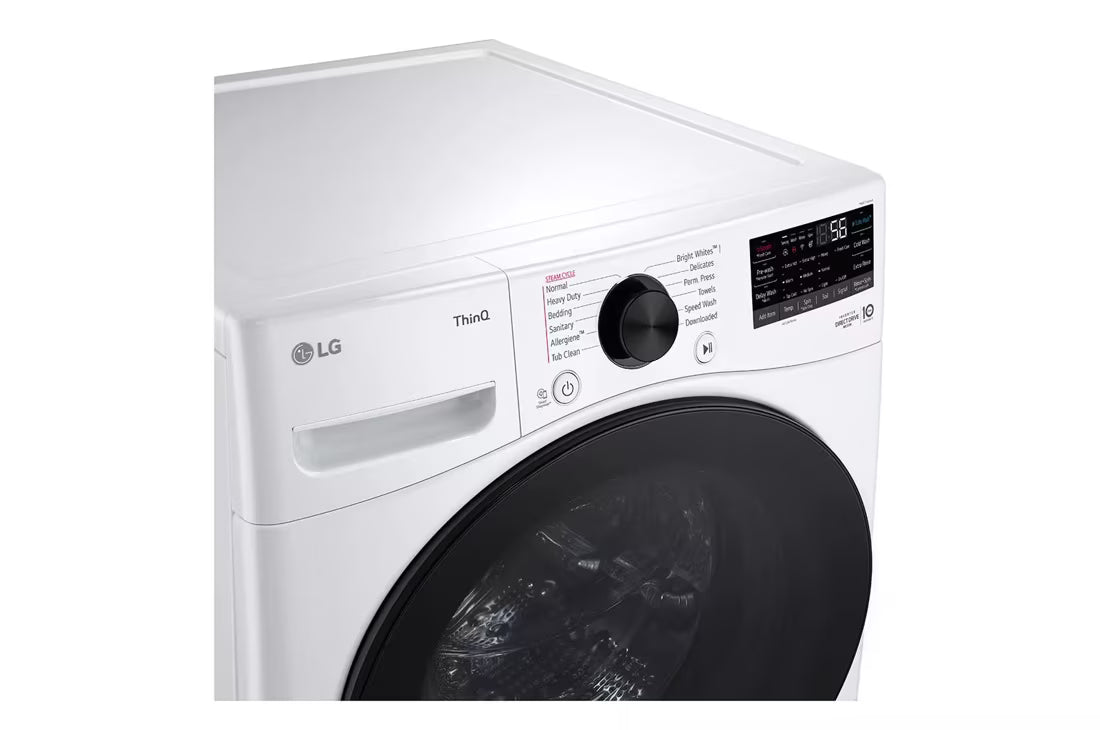 LG TurboWash 360 High Efficiency Stackable Medium ( 4.5-cu ft ) Front-Load Washer with Steam Cycle ( White ) Model# WM4080HWA