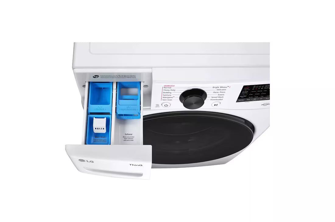 LG TurboWash 360 High Efficiency Stackable Medium ( 4.5-cu ft ) Front-Load Washer with Steam Cycle ( White ) Model# WM4080HWA
