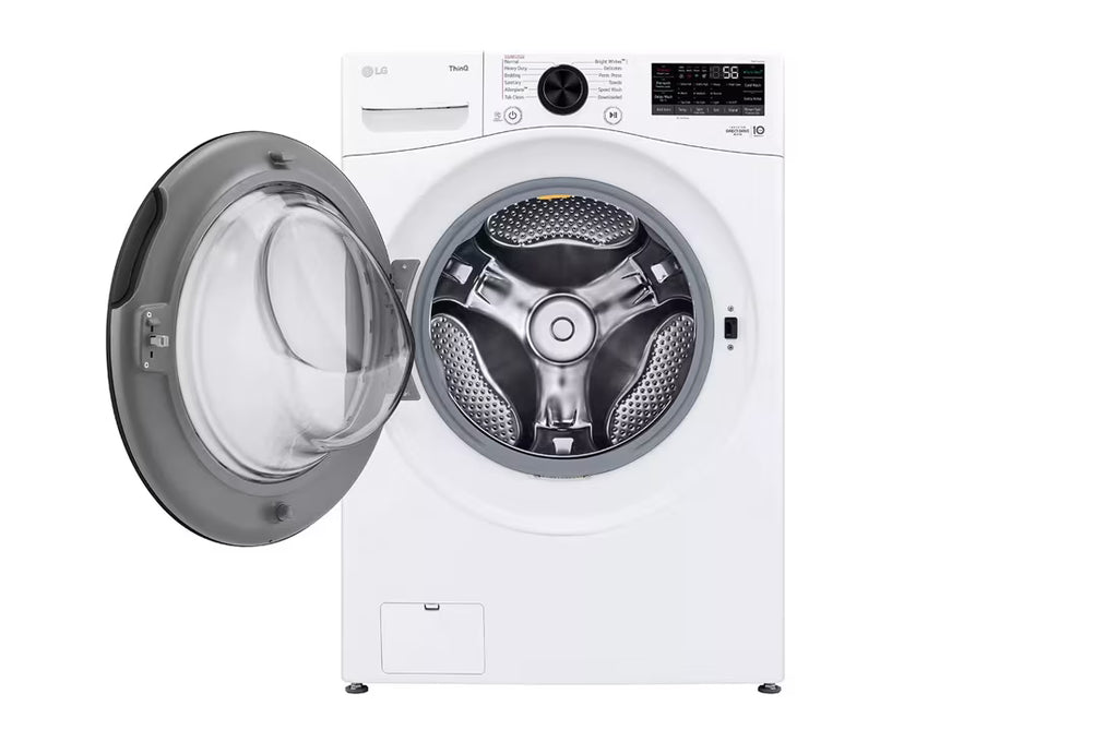 LG TurboWash 360 High Efficiency Stackable Medium ( 4.5-cu ft ) Front-Load Washer with Steam Cycle ( White ) Model# WM4080HWA