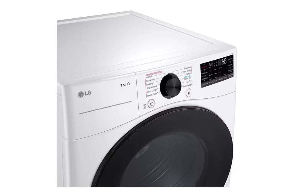 LG TrueSteam Smart Wi-Fi enabled 7.4-cu ft Stackable Vented Gas Dryer with Steam Cycle ( White ) Model# DLGX4081W