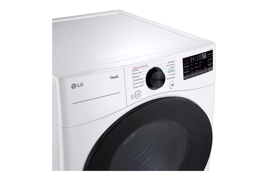 LG TrueSteam Smart Wi-Fi enabled 7.4-cu ft Stackable Vented Gas Dryer with Steam Cycle ( White ) Model# DLGX4081W