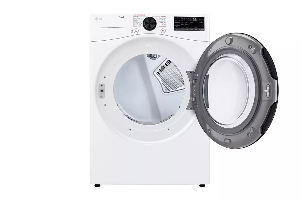 LG TrueSteam Smart Wi-Fi enabled 7.4-cu ft Stackable Vented Gas Dryer with Steam Cycle ( White ) Model# DLGX4081W