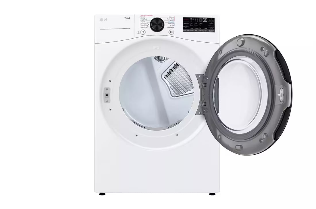 LG TrueSteam Smart Wi-Fi enabled 7.4-cu ft Stackable Vented Gas Dryer with Steam Cycle ( White ) Model# DLGX4081W