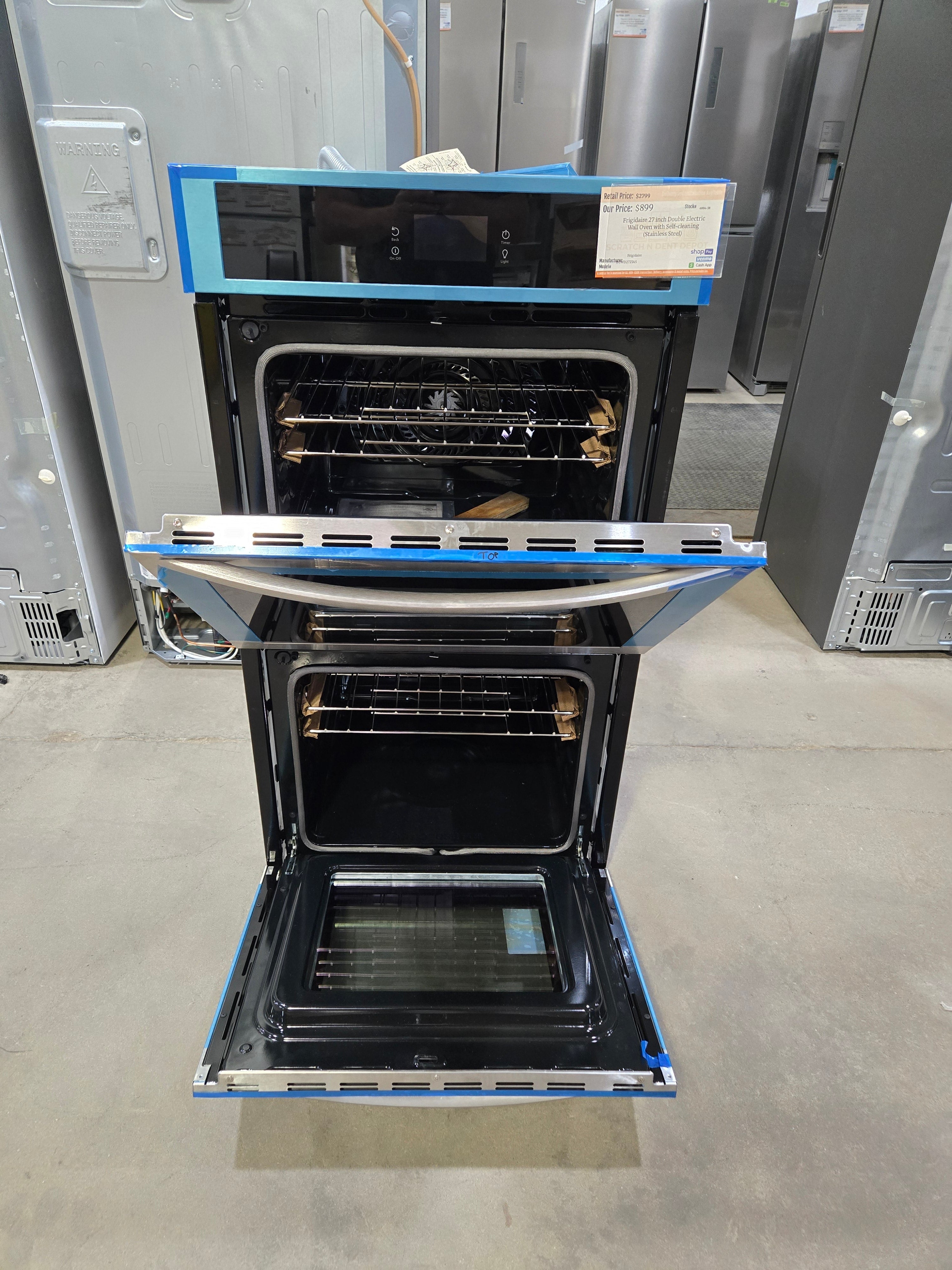 Frigidaire 27 inch Double Electric Wall Oven with Self-cleaning ( Stainless Steel ) Model# FCWD2727AS